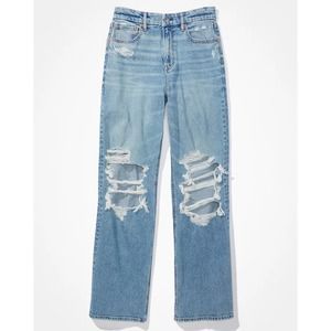 AE Stretch Curvy Super High-Waisted Baggy Straight Jean
